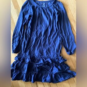 Lands End Kids Dress Girls Size 6 Geometric Blue